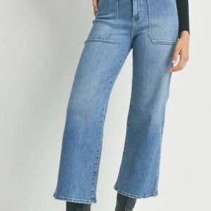 Blue Flare Wide Leg Jeans
